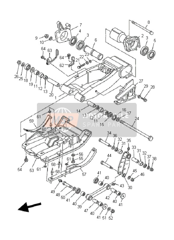 Yamaha YFM660R 2004 Rear Arm for a 2004 Yamaha YFM660R