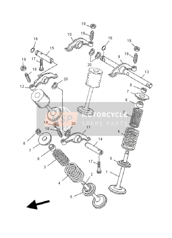 4WV121210000, Soupape,  Echappement, Yamaha, 0