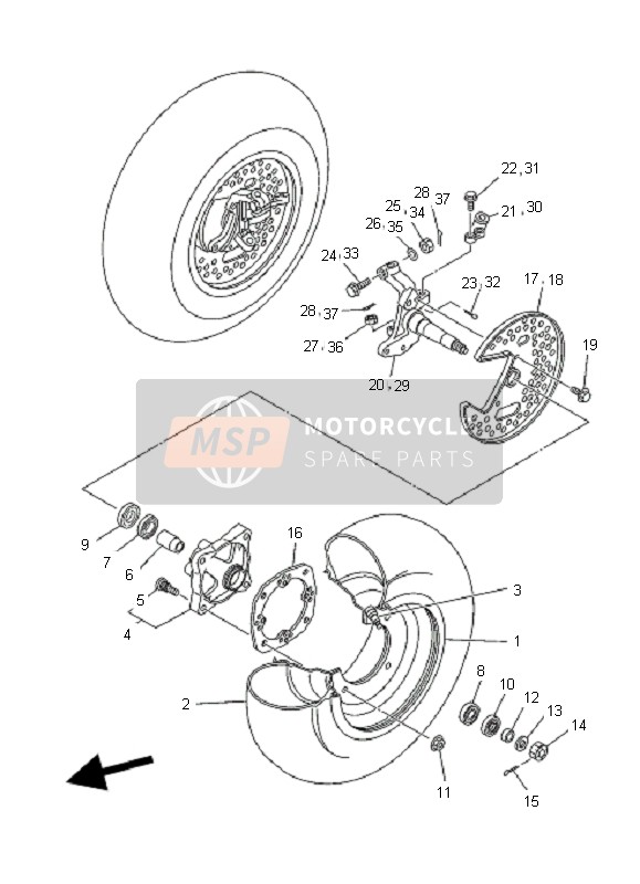 Yamaha YFS200 BLASTER 2004 Front Wheel for a 2004 Yamaha YFS200 BLASTER