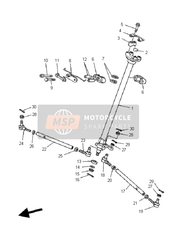 Yamaha YFZ350 BANSHEE 2004 Steering for a 2004 Yamaha YFZ350 BANSHEE