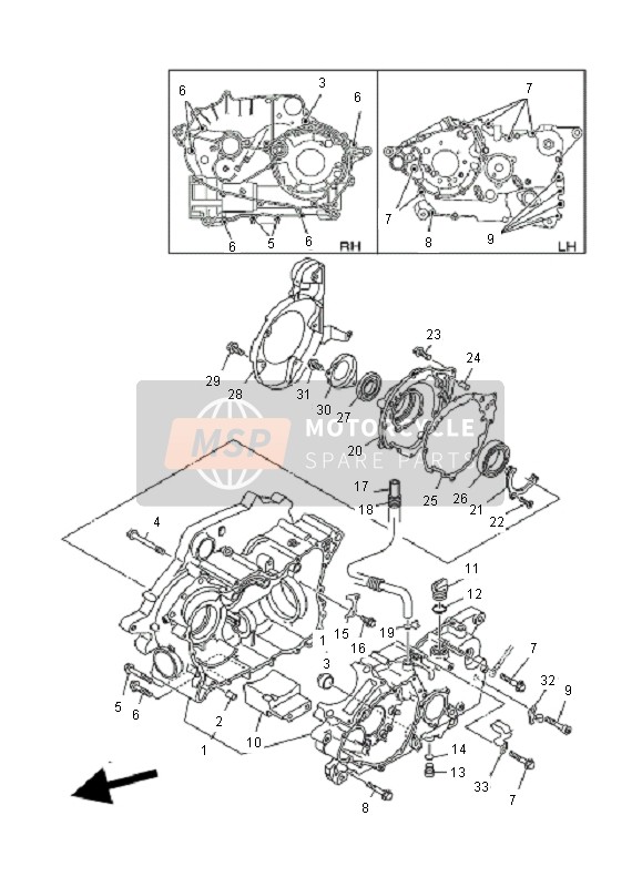 Yamaha YFM600F GRIZZLY 4x4 2000 Carter voor een 2000 Yamaha YFM600F GRIZZLY 4x4