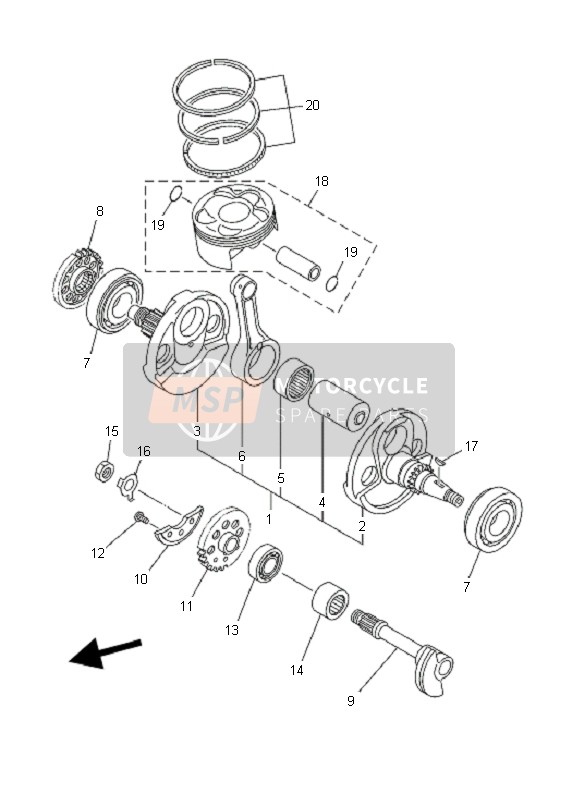 Yamaha YFZ450S 2004 Crankshaft & Piston for a 2004 Yamaha YFZ450S