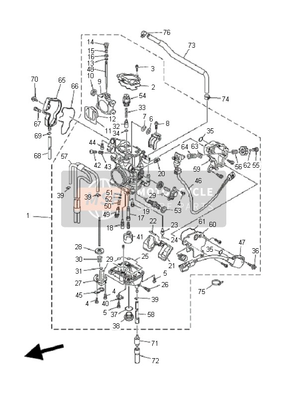 Yamaha YFZ450S 2004 Carburettor for a 2004 Yamaha YFZ450S