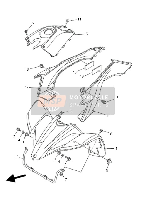 Yamaha YFZ450S 2004 Front Fender for a 2004 Yamaha YFZ450S