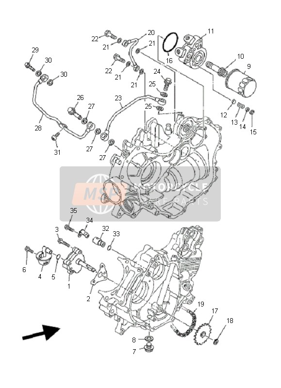 Yamaha YXR660FA RHINO 2004 Oliepomp voor een 2004 Yamaha YXR660FA RHINO