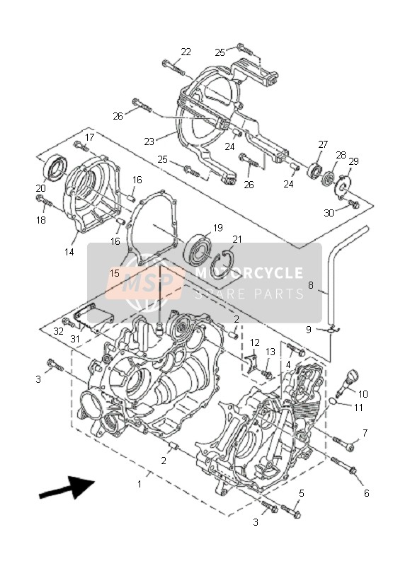 Yamaha YXR660FA RHINO 2004 Caja Del Cigüeñal para un 2004 Yamaha YXR660FA RHINO