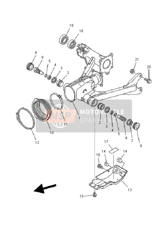 Yamaha YFM600F GRIZZLY 4x4 2000 Achterarm voor een 2000 Yamaha YFM600F GRIZZLY 4x4