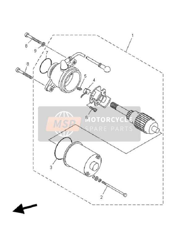 Yamaha YFM50R 2005 Startend Motor voor een 2005 Yamaha YFM50R