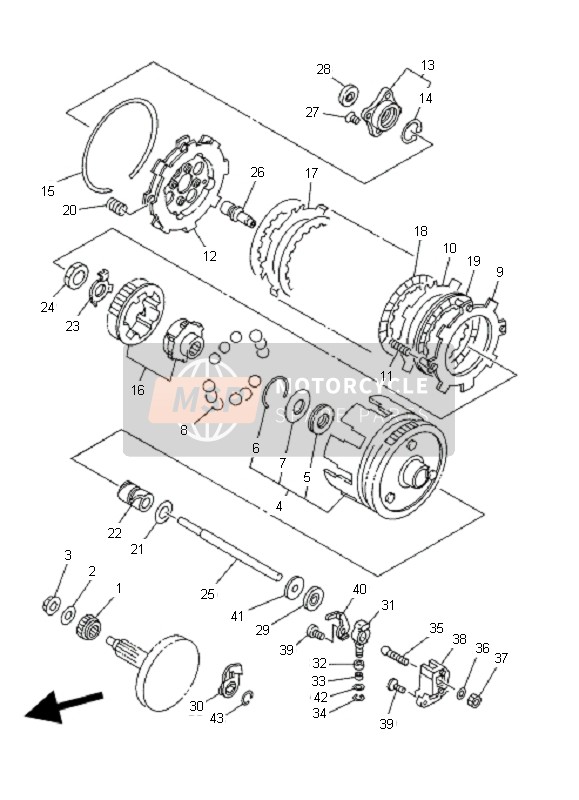 Yamaha YFM80R 2005 Embrague para un 2005 Yamaha YFM80R