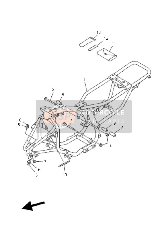 Yamaha YFM80R 2005 Frame for a 2005 Yamaha YFM80R