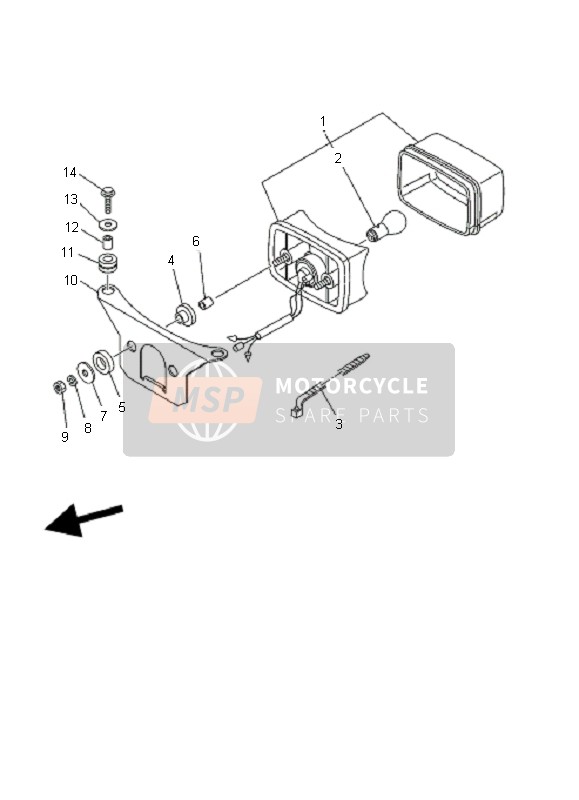 Yamaha YFM125 GRIZZLY 2005 Achterlicht voor een 2005 Yamaha YFM125 GRIZZLY