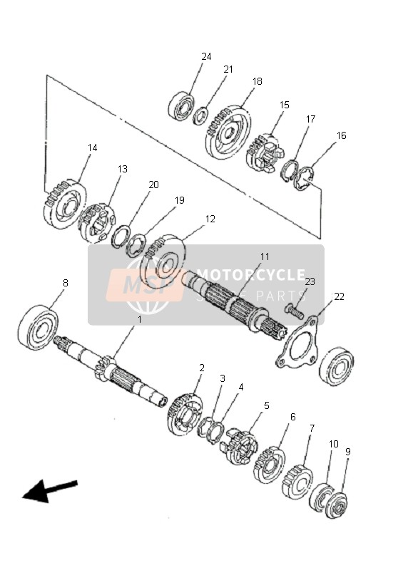 5XGE74020000, Arbre Secondaire, Yamaha, 0