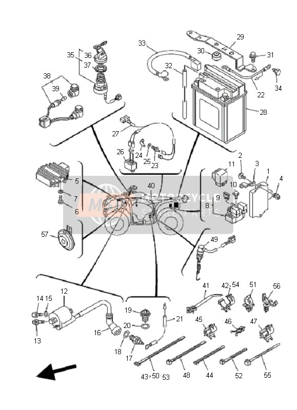 5TE835300000, Piloot Licht Assy, Yamaha, 3