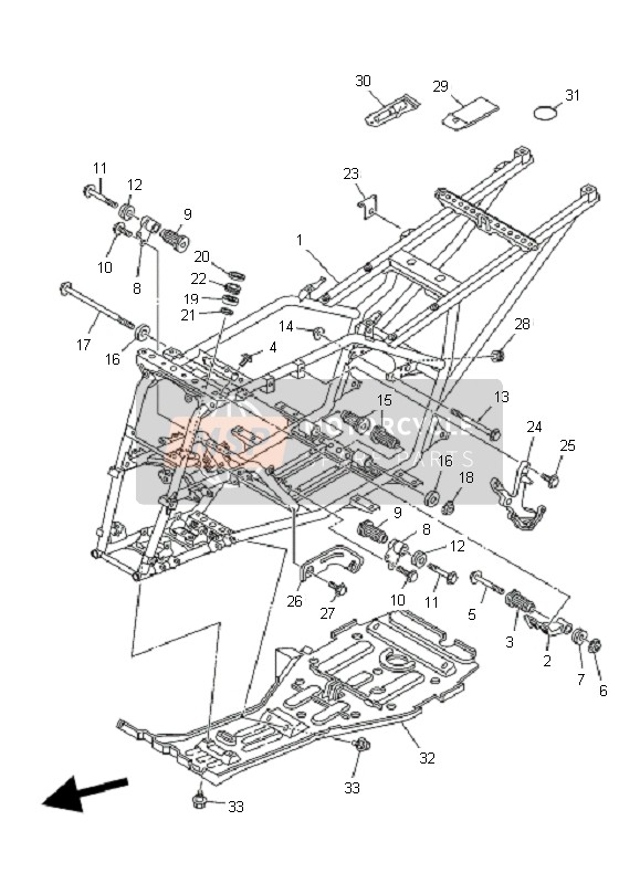 5NDF14460100, Stay, Muffler 2, Yamaha, 0