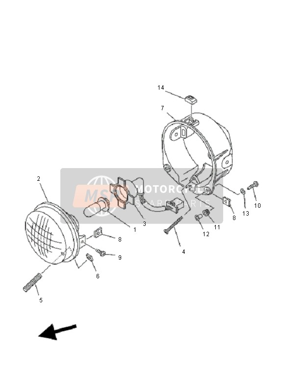 Yamaha YFM600F GRIZZLY 4x4 2000 Headlight for a 2000 Yamaha YFM600F GRIZZLY 4x4