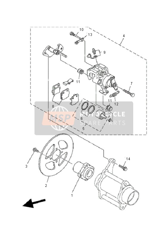 Yamaha YFM350R 2005 Frein arriere pour un 2005 Yamaha YFM350R