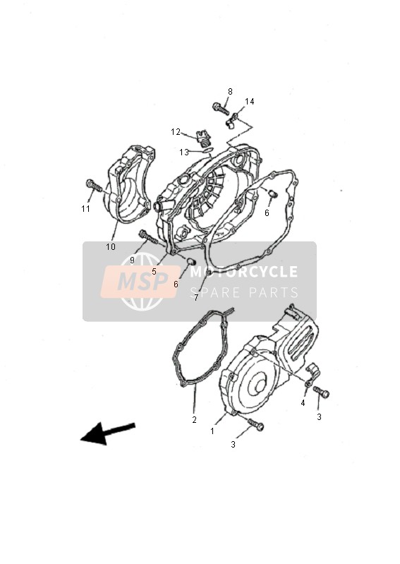 Yamaha YFS200 BLASTER 2000 Crankcase Cover 1 for a 2000 Yamaha YFS200 BLASTER