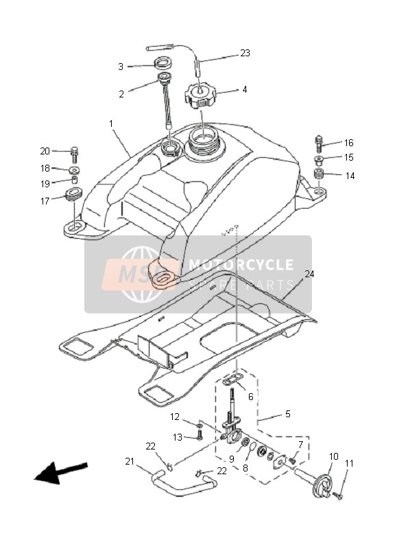 Yamaha YFM450FA KODIAK 4x4 2005 TANK für ein 2005 Yamaha YFM450FA KODIAK 4x4