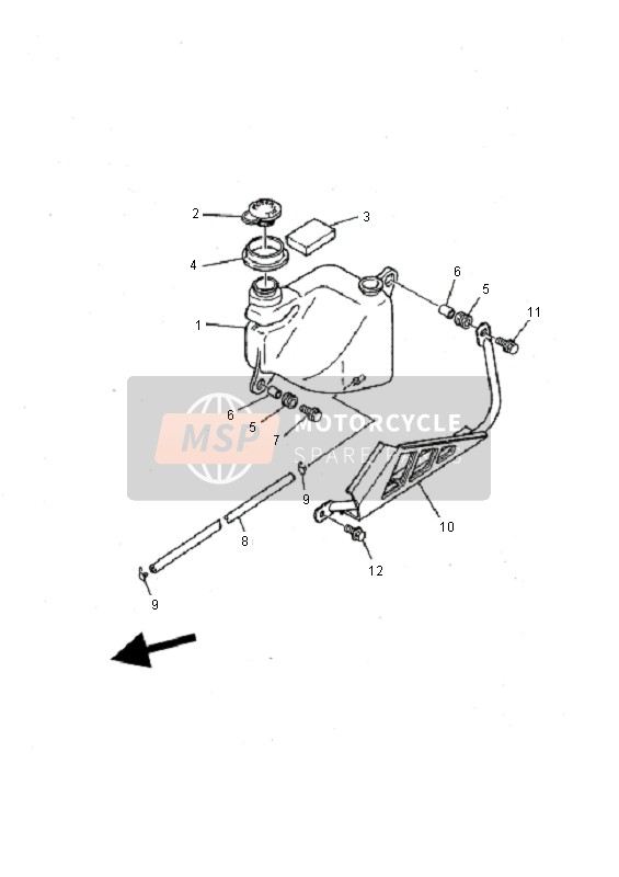 Yamaha YFS200 BLASTER 2000 Tanque de aceite para un 2000 Yamaha YFS200 BLASTER