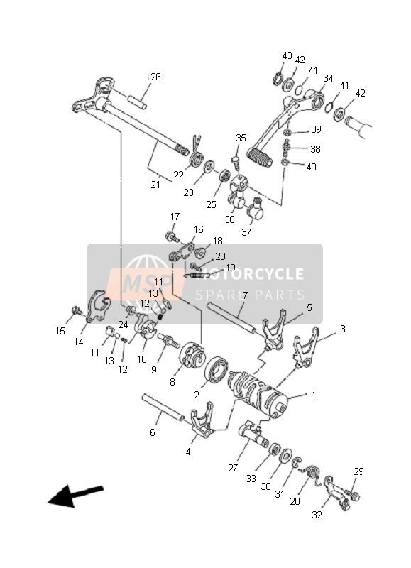 5LP181101000, Pedale De Selecteur, Yamaha, 2