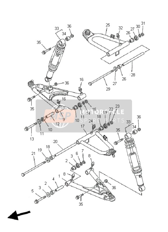 Yamaha YFS200 BLASTER 2005 Front Suspension & Wheel for a 2005 Yamaha YFS200 BLASTER