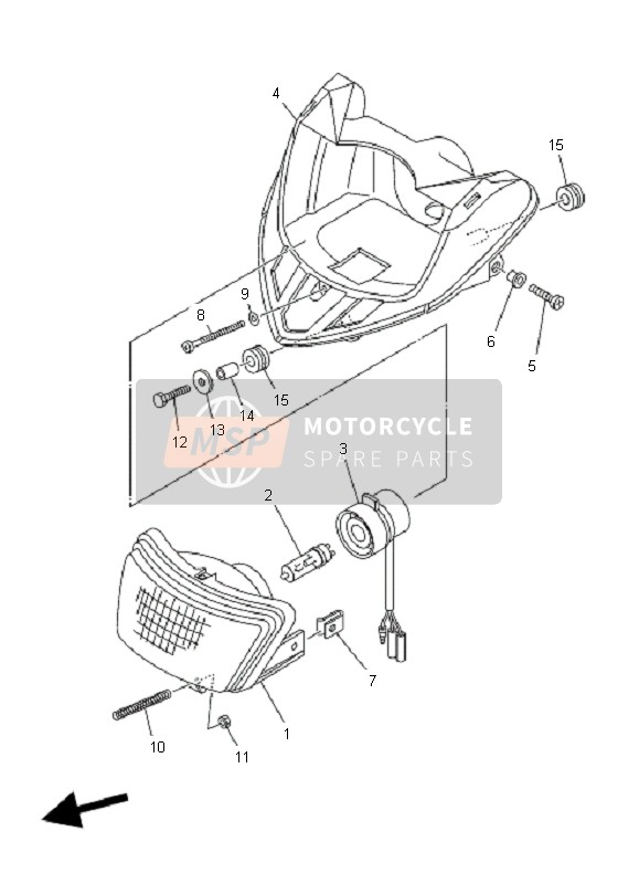 Yamaha YFS200 BLASTER 2005 Faro para un 2005 Yamaha YFS200 BLASTER