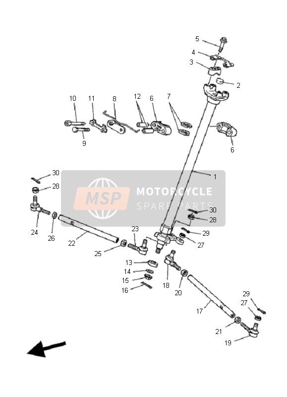 Yamaha YFZ350 BANSHEE 2005 Steering for a 2005 Yamaha YFZ350 BANSHEE