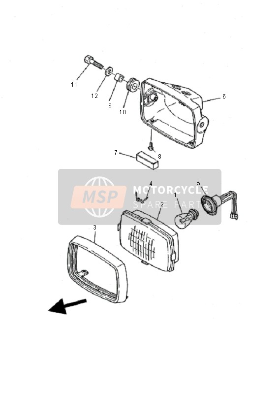 Yamaha YFS200 BLASTER 2000 Koplamp voor een 2000 Yamaha YFS200 BLASTER