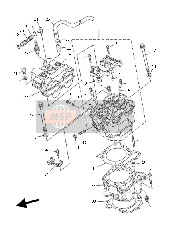 Yamaha YFZ450  2005 Cylinder for a 2005 Yamaha YFZ450 