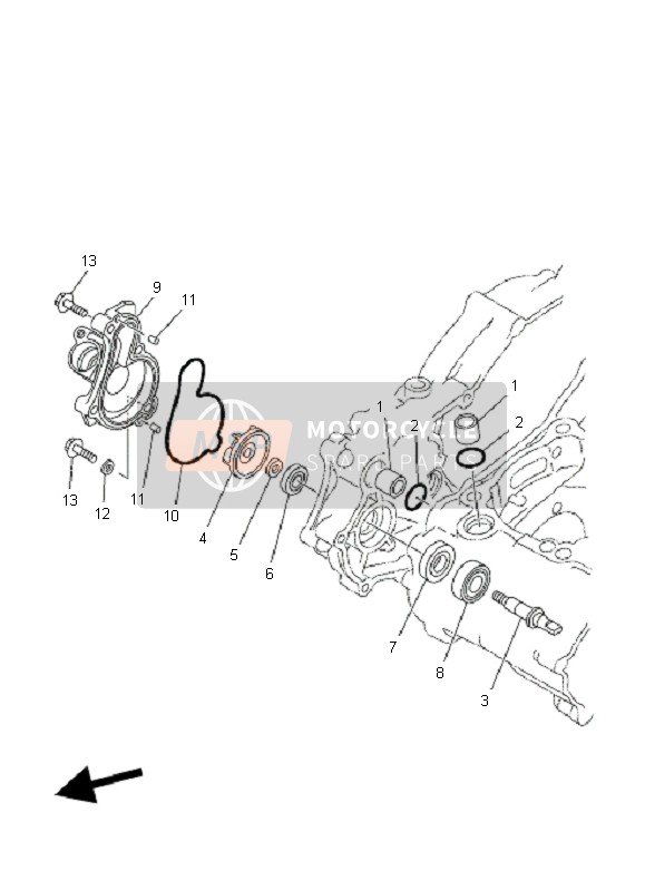 Yamaha YFZ450  2005 Water Pump for a 2005 Yamaha YFZ450 