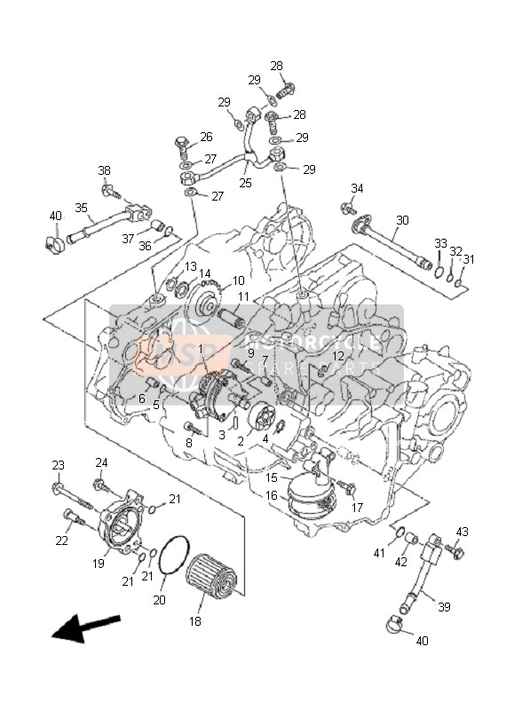 Yamaha YFZ450  2005 Bomba de aceite para un 2005 Yamaha YFZ450 