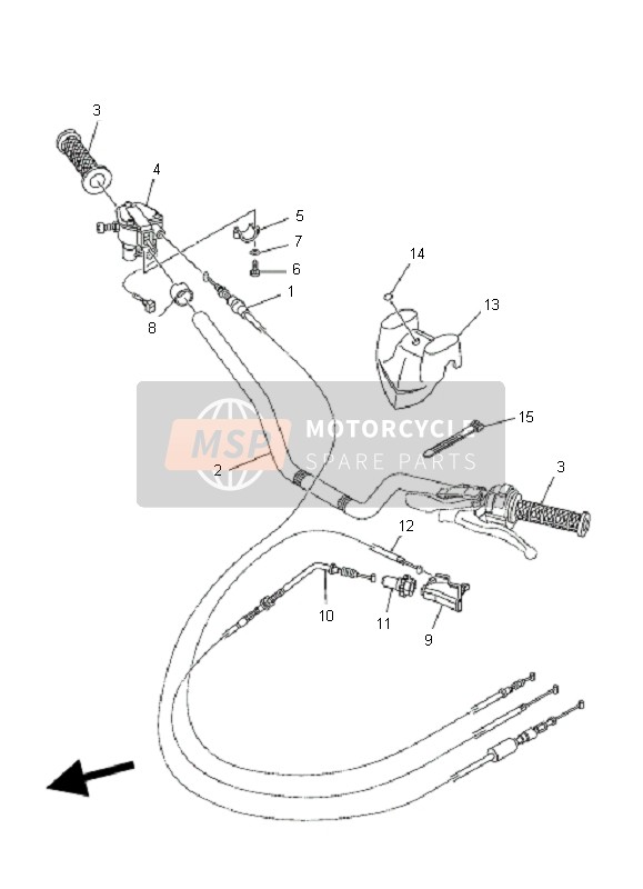 Yamaha YFZ450  2005 Manija de dirección & Cable para un 2005 Yamaha YFZ450 