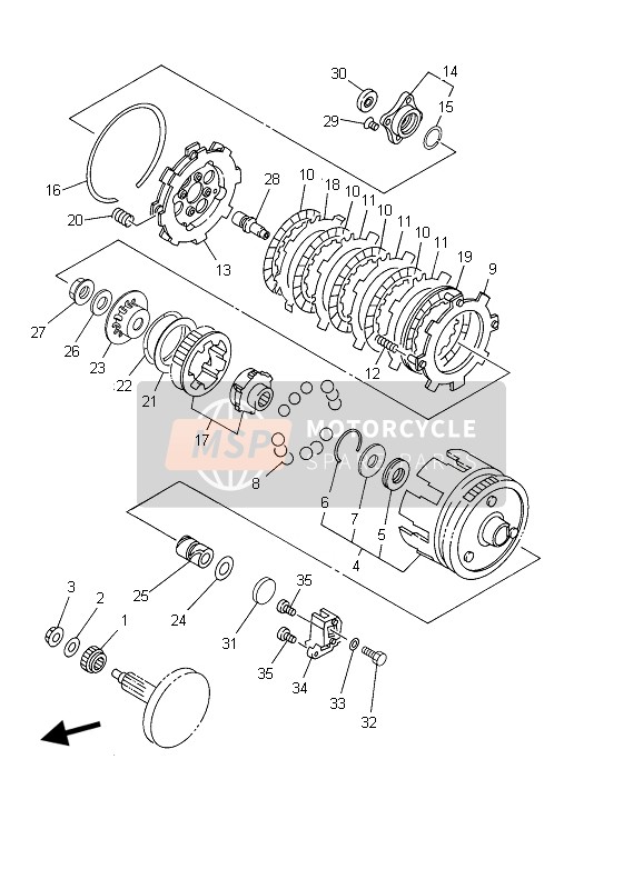 Yamaha YFM50R 2006 Embrayage pour un 2006 Yamaha YFM50R