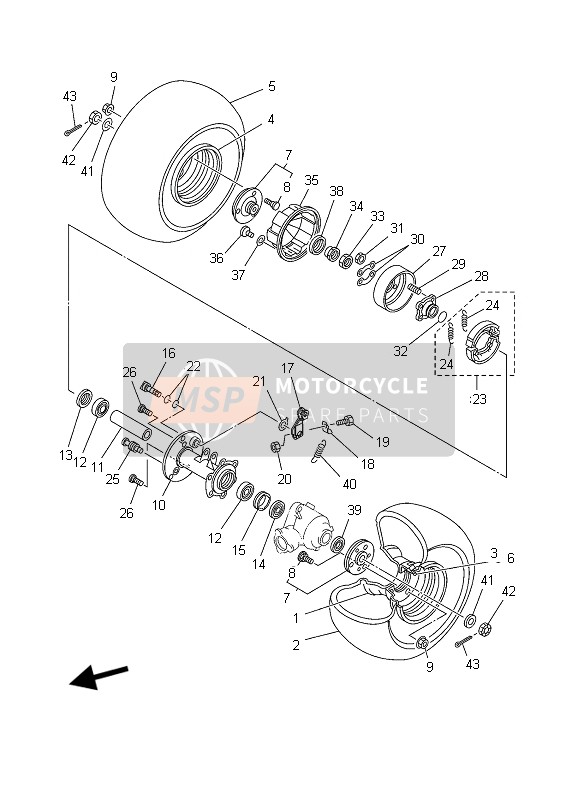 Yamaha YFM50R 2006 HINTERRAD für ein 2006 Yamaha YFM50R