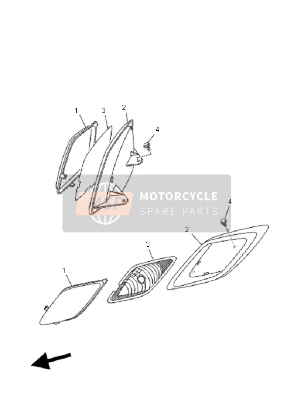 Yamaha YFM50R 2006 Headlight for a 2006 Yamaha YFM50R