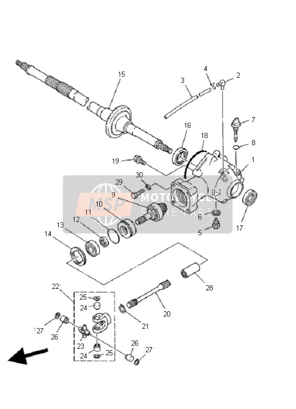 Yamaha YFM80 GRIZZLY 2006 Drive Shaft for a 2006 Yamaha YFM80 GRIZZLY