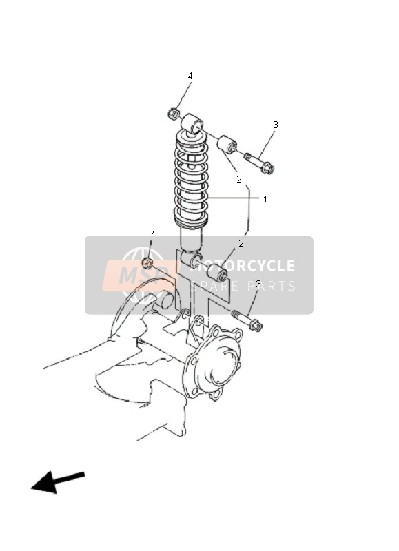 Yamaha YFM80 GRIZZLY 2006 Suspensión trasera para un 2006 Yamaha YFM80 GRIZZLY