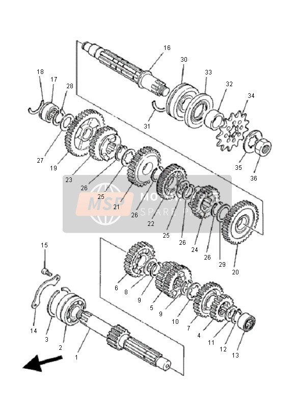 Yamaha YFZ350 BANSHEE 2000 Transmission for a 2000 Yamaha YFZ350 BANSHEE