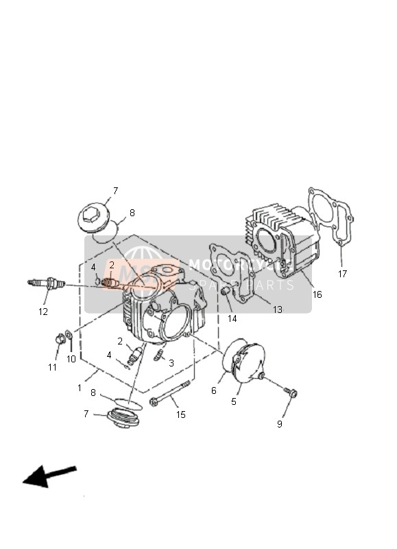 Yamaha YFM80R 2006 Cylinder for a 2006 Yamaha YFM80R