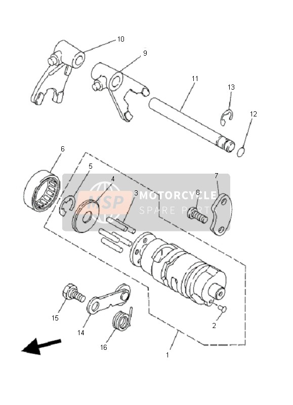 Yamaha YFM80R 2006 Shift Cam & Fork for a 2006 Yamaha YFM80R