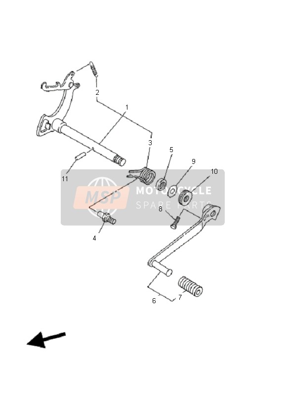 Yamaha YFM80R 2006 Shift Shaft for a 2006 Yamaha YFM80R