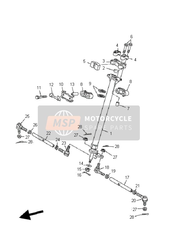 Yamaha YFM80R 2006 Steering for a 2006 Yamaha YFM80R