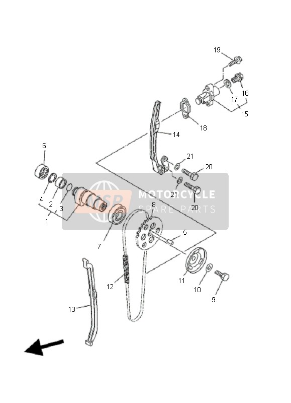 Yamaha YFM350X WOLVERINE 2X4 2006 Camshaft & Chain for a 2006 Yamaha YFM350X WOLVERINE 2X4