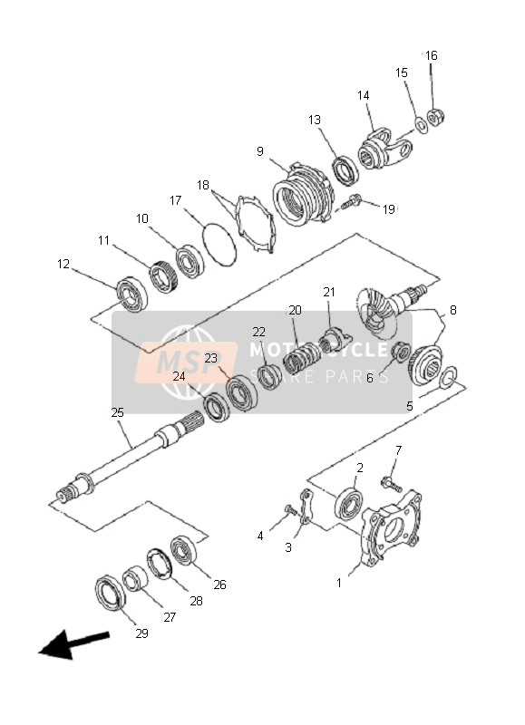 Yamaha YFM350FA BRUIN 4X4 2006 Middle Drive Gear for a 2006 Yamaha YFM350FA BRUIN 4X4