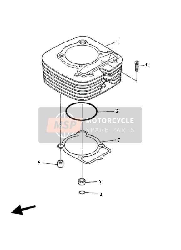 Yamaha YFM350R 2006 Cylinder for a 2006 Yamaha YFM350R