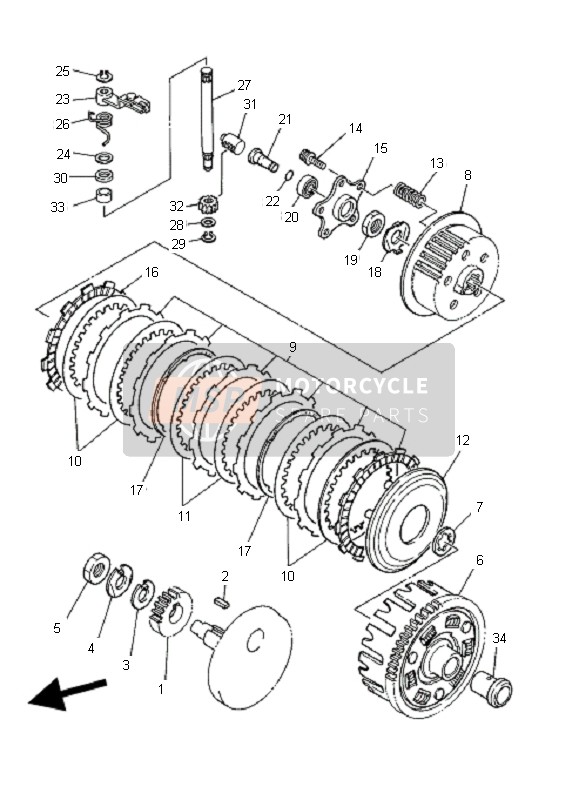 Yamaha YFM350R 2006 Clutch for a 2006 Yamaha YFM350R