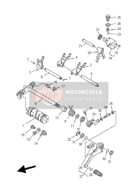 Yamaha YFM350R 2006 Shift Cam & Fork for a 2006 Yamaha YFM350R