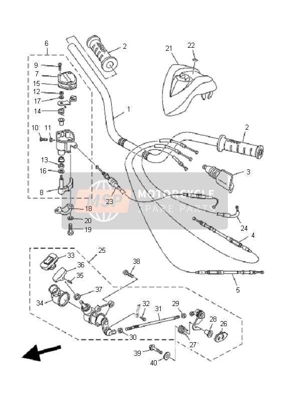 4KB262502200, Throttle Lever Assy, Yamaha, 1