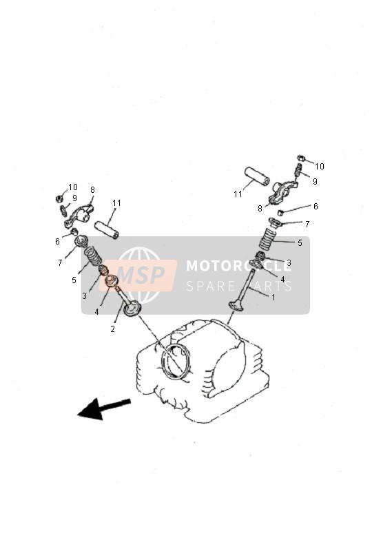 Yamaha YFM125 BREEZE 2001 Valve for a 2001 Yamaha YFM125 BREEZE