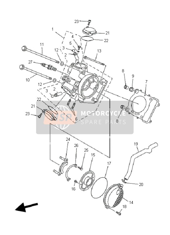 Yamaha YFM450FX WOLVERINE SPORT 4x4 2006 Cylinder Head for a 2006 Yamaha YFM450FX WOLVERINE SPORT 4x4